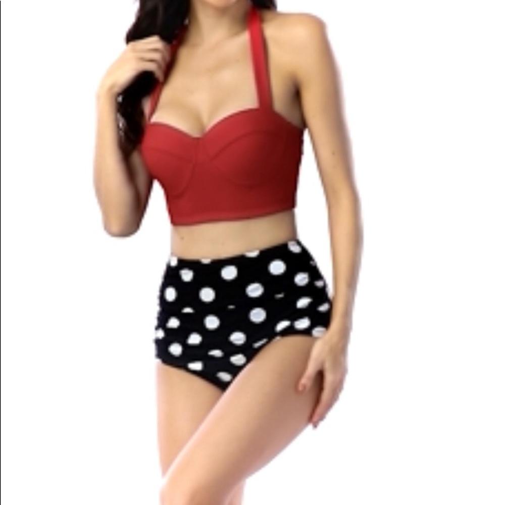 NWT Angrella Vintage Style Polka Dot Bikini Set